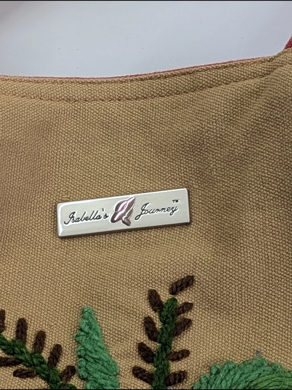 Isabella’s Journey Embroidered Floral Canvas Tote Bag Boho Cottagecore Shoulder
